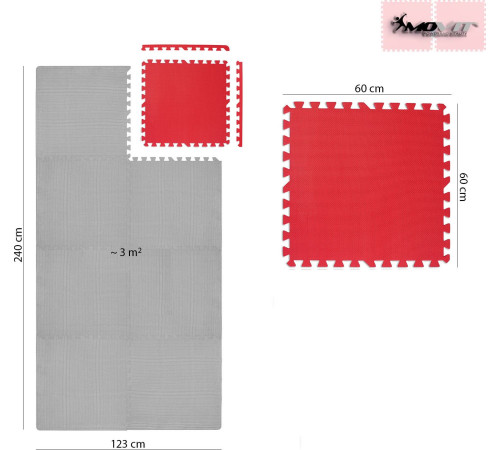 Килимок Movit RED PUZZLE для домашнього тренажерного залу Килимок Movit RED PUZZLE для домашнього тренажерного залу