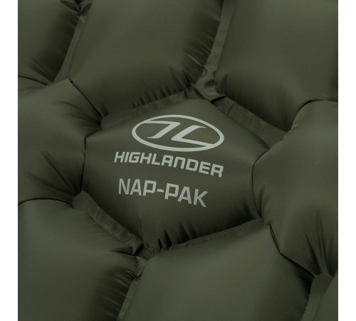Килимок надувний Highlander Nap-Pak Inflatable Sleeping Mat AIR071 190x55 см, оливковий Килимок надувний Highlander Nap-Pak Inflatable Sleeping Mat AIR071 190x55 см, оливковий