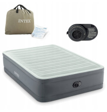 Надувний матрац INTEX 64904ND з насосом 191 х 137 х 46 см, сірий
