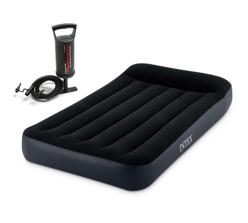 Матрац надувний INTEX 64141 з насосом 191 х 99 х 25 см, чорний