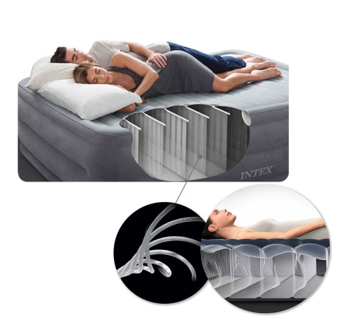 Матрац надувний INTEX 64141 з насосом 191 х 99 х 25 см, чорний
