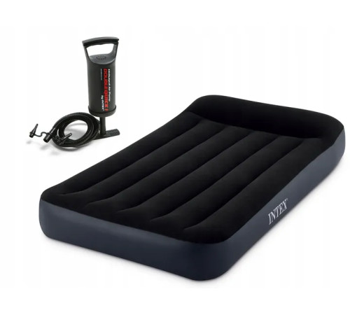 Матрац надувний INTEX 64141 з насосом 191 х 99 х 25 см, чорний