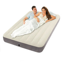 Матрац надувний Intex 64102 191x137x25 см, сіро-бежевий