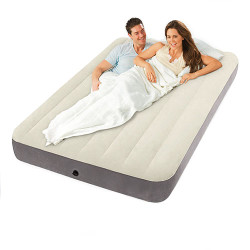 Матрац надувний Intex 64102 191x137x25 см, сіро-бежевий
