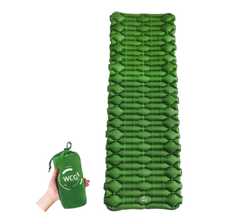 Каримат надувний похідний, туристичний WCG 186 х 66 х 6 см - зелений