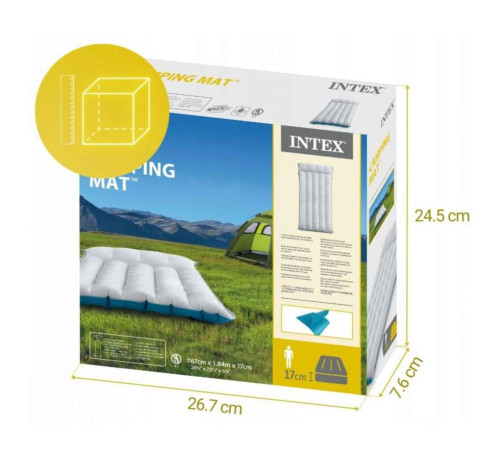 Матрац надувний Intex 67997 184x67x17 см, сіро-блакитний Матрац надувний Intex 67997 184x67x17 см, сіро-блакитний