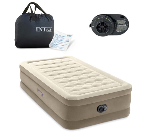 Матрац надувний Intex 64426ND з вбудованим електронасосом 191x99 см, бежевий