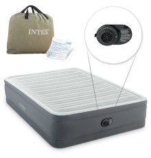 Надувний матрац INTEX 64906ND з насосом 203 х 152 х 46 см, сірий