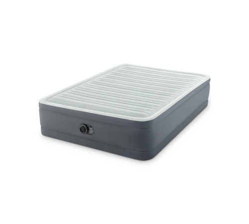 Надувний матрац INTEX 64906ND з насосом 203 х 152 х 46 см, сірий