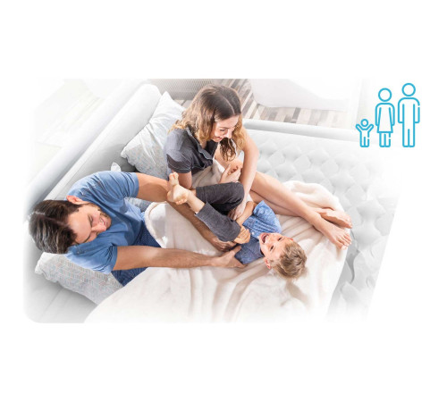 Надувний матрац INTEX 64906ND з насосом 203 х 152 х 46 см, сірий