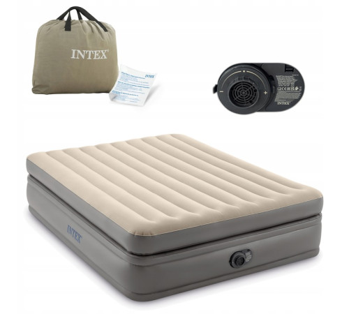 Матрац надуний INTEX 64164ND з насосом 203 х 152 х 51 см, бежевий
