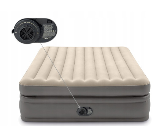 Матрац надуний INTEX 64164ND з насосом 203 х 152 х 51 см, бежевий
