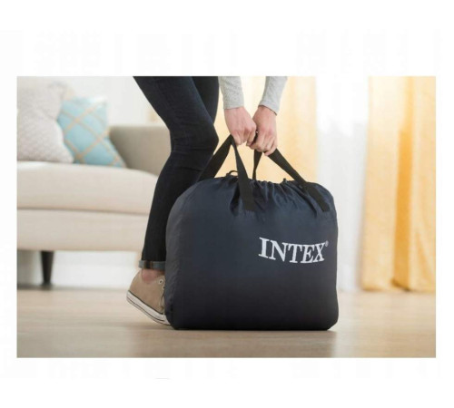 Матрац надувний Intex 64448 з вбудованим електронасосом 236x152x86 см, сірий Матрац надувний Intex 64448 з вбудованим електронасосом 236x152x86 см, сірий
