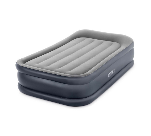 Матрац надувний Intex 64132 з вбудованим електронасосом 191x99x42 см, синьо-сірий