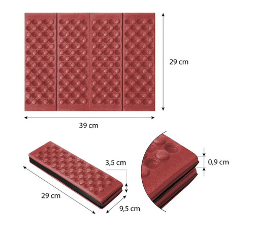Килимок для кепмінгу NC1718 NILS CAMP 39 х 29 х 0,9 см - червоний