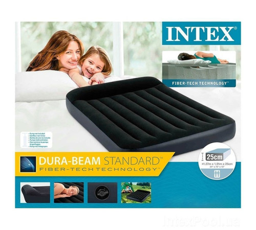 Матрац надувний Intex 64148 191x137x25 см, чорний