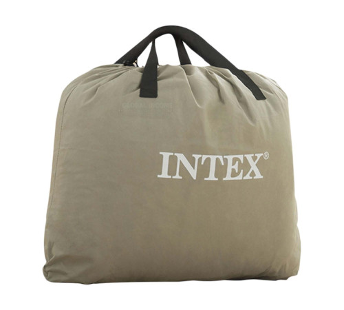 Матрац надувний Intex 64136 з вбудованим електронасосом 203x152 см, сірий