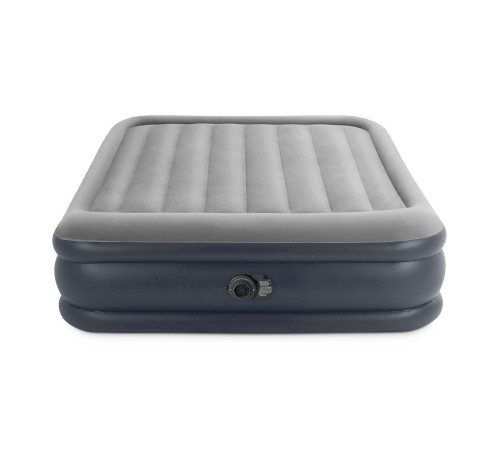 Матрац надувний Intex 64136 з вбудованим електронасосом 203x152 см, сірий
