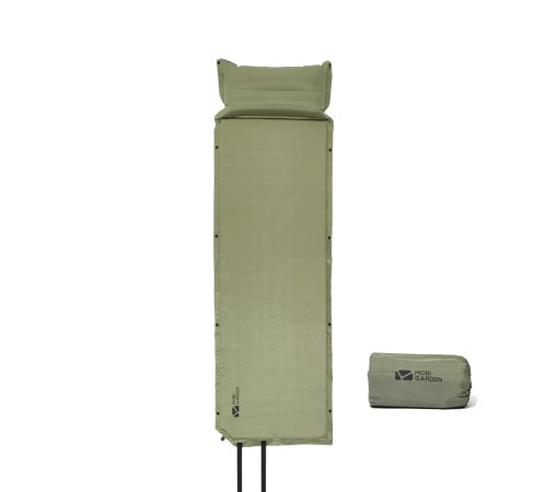 Килимок самонадувний з подушкою Mobi Garden Dot NX22663003 30 мм, зелений