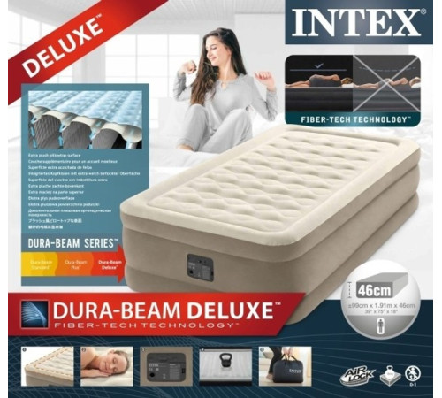 Матрац надувний Intex 64426 191x99x46 см, бежевий