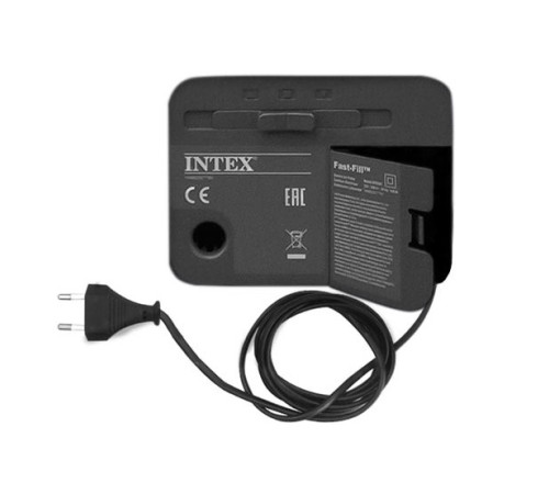 Матрац надувний Intex 67766 з вбудованим електронасосом 191x99x33 см, сірий
