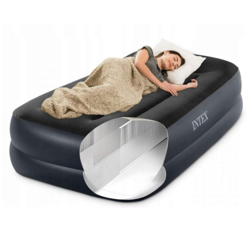 Матрац надувний Intex PILLOW REST 64122 191x99x42 см, чорний Матрац надувний Intex PILLOW REST 64122 191x99x42 см, чорний