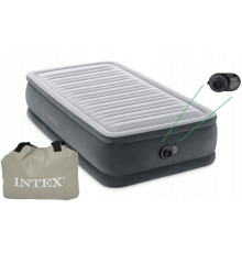 Матрац надувний Intex 64412 191x99x46 см, сірий 
