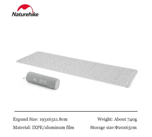 Килимок Naturehike IXPE CNH22DZ006, 193 х 65 х 1,8 см - сріблястий Килимок Naturehike IXPE CNH22DZ006, 193 х 65 х 1,8 см - сріблястий