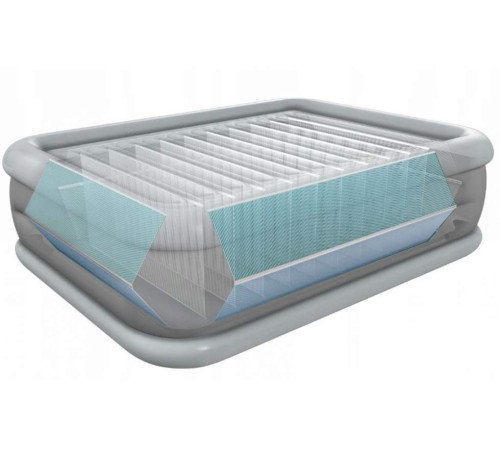 Матрац надувний Intex 64418 з вбудованим електронасосом 203x152x56 см, сірий