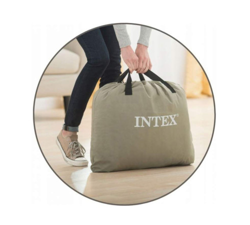 Матрац надувний Intex 64418 з вбудованим електронасосом 203x152x56 см, сірий