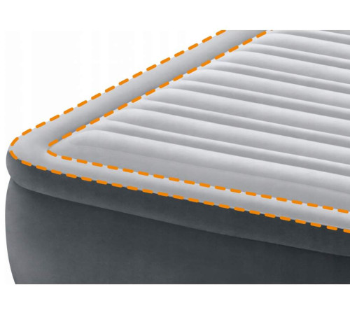 Матрац надувний Intex 64418 з вбудованим електронасосом 203x152x56 см, сірий