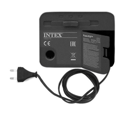 Матрац надувний Intex 64418 з вбудованим електронасосом 203x152x56 см, сірий