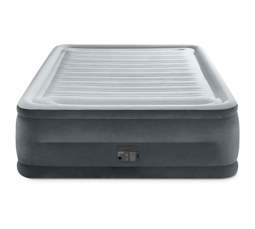 Матрац надувний Intex 64418 з вбудованим електронасосом 203x152x56 см, сірий