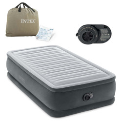 Матрац надувний Intex 64412ND з вбудованим електронасосом 191x99x46 см, сірий