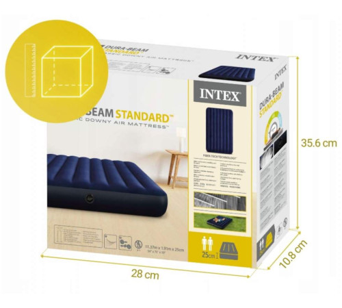Матрац надувний Intex 64758 191x137x25 см, синій Матрац надувний Intex 64758 191x137x25 см, синій