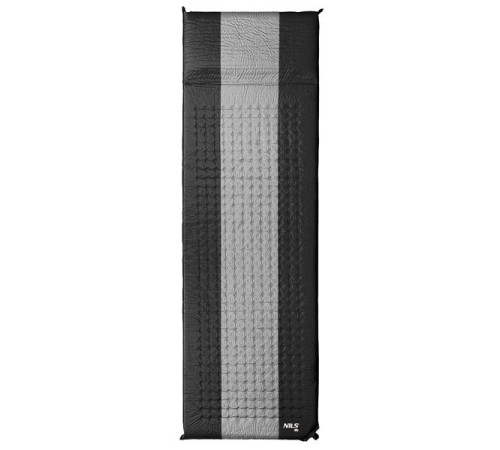 Килимок самонадувний NILS CAMP NC4340, 195 х 60 х 5 см - чорно-сірий