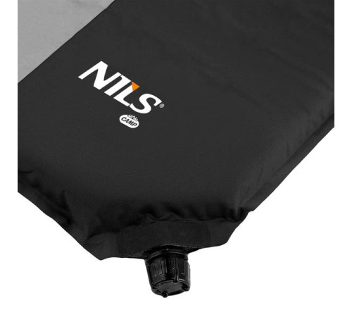 Килимок самонадувний NILS CAMP NC4340, 195 х 60 х 5 см - чорно-сірий