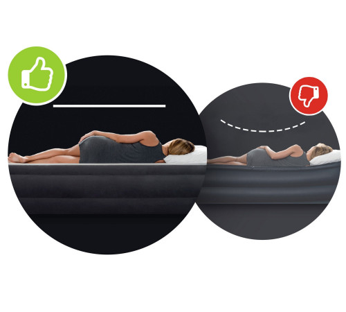 Матрац надувний Intex 64144 203х183х25 см, чорний