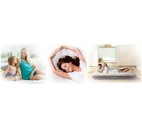 Матрац надувний Intex 64144 203х183х25 см, чорний