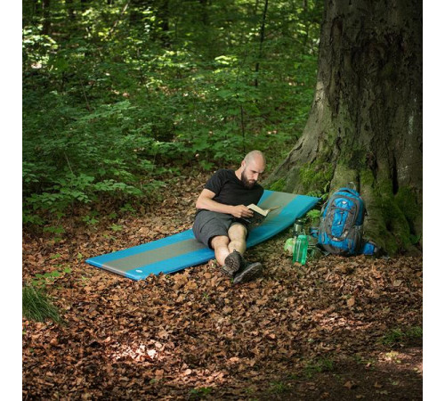 Килимок самонадувний NILS CAMP NC4340, 195 х 60 х 5 см - сіро-блакитний