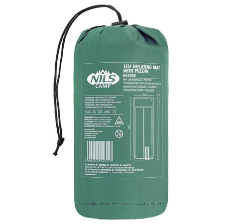 Килимок самонадувний NILS CAMP NC4008, 188 х 57 х 2,5 см - зелений