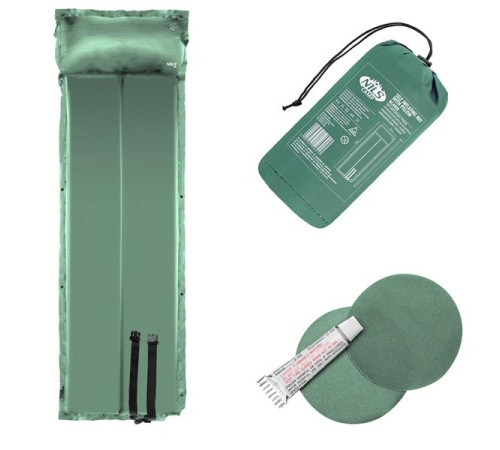 Килимок самонадувний NILS CAMP NC4008, 188 х 57 х 2,5 см - зелений