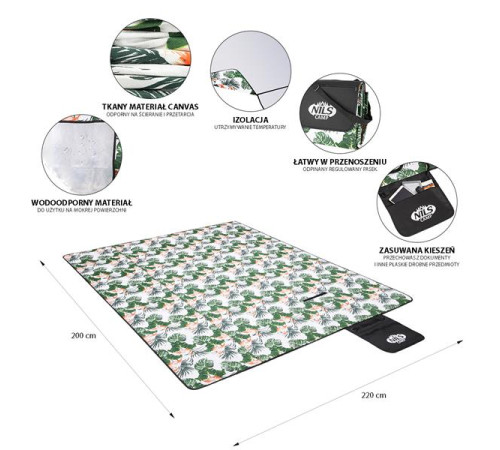 Килимок для пікніка NILS CAMP NC8008 220х200 см