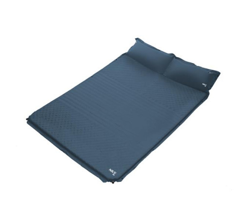 Килимок двомісний самонадувний з подушкою NILS CAMP NC4060, 186 х 130 х 3 см - сірий