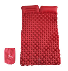 Каремат надувний двомісний похідний, туристичний WCG 185 х 117 х 6 см - червоний