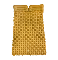 Каремат надувний двомісний похідний, туристичний WCG 185 х 117 х 6 см - жовтий