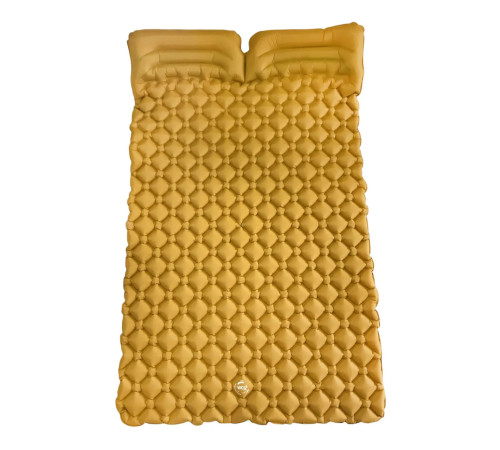 Каремат надувний двомісний похідний, туристичний WCG 185 х 117 х 6 см - жовтий