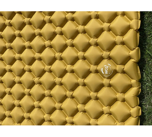 Каремат надувний двомісний похідний, туристичний WCG 185 х 117 х 6 см - жовтий