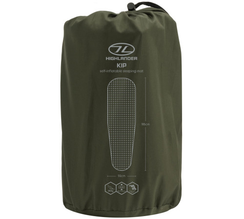 Килимок самонадувний Highlander Kip Self-inflatable Sleeping Mat SM126-OG 185x55 см, оливковий Килимок самонадувний Highlander Kip Self-inflatable Sleeping Mat SM126-OG 185x55 см, оливковий