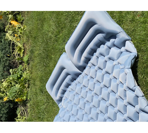 Каремат надувний двомісний похідний, туристичний WCG 185 х 117 х 6 см - сірий